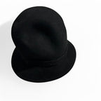 Black wool felt fedora hat with gold buckle hats Wool Hat  Adjustable  Color: Black sku 6796