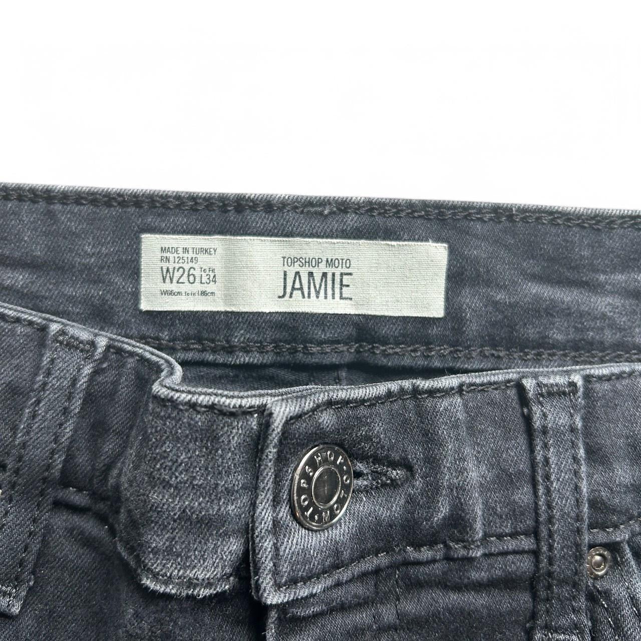 Vintage women Topshop Black Eyelet Jamie skinny studded Jeans W 26 L 34 Sku 6864