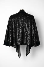 Per Una Women's Black Sequin Cropped open front Jacket Size 14 L25W17 SKU 6948