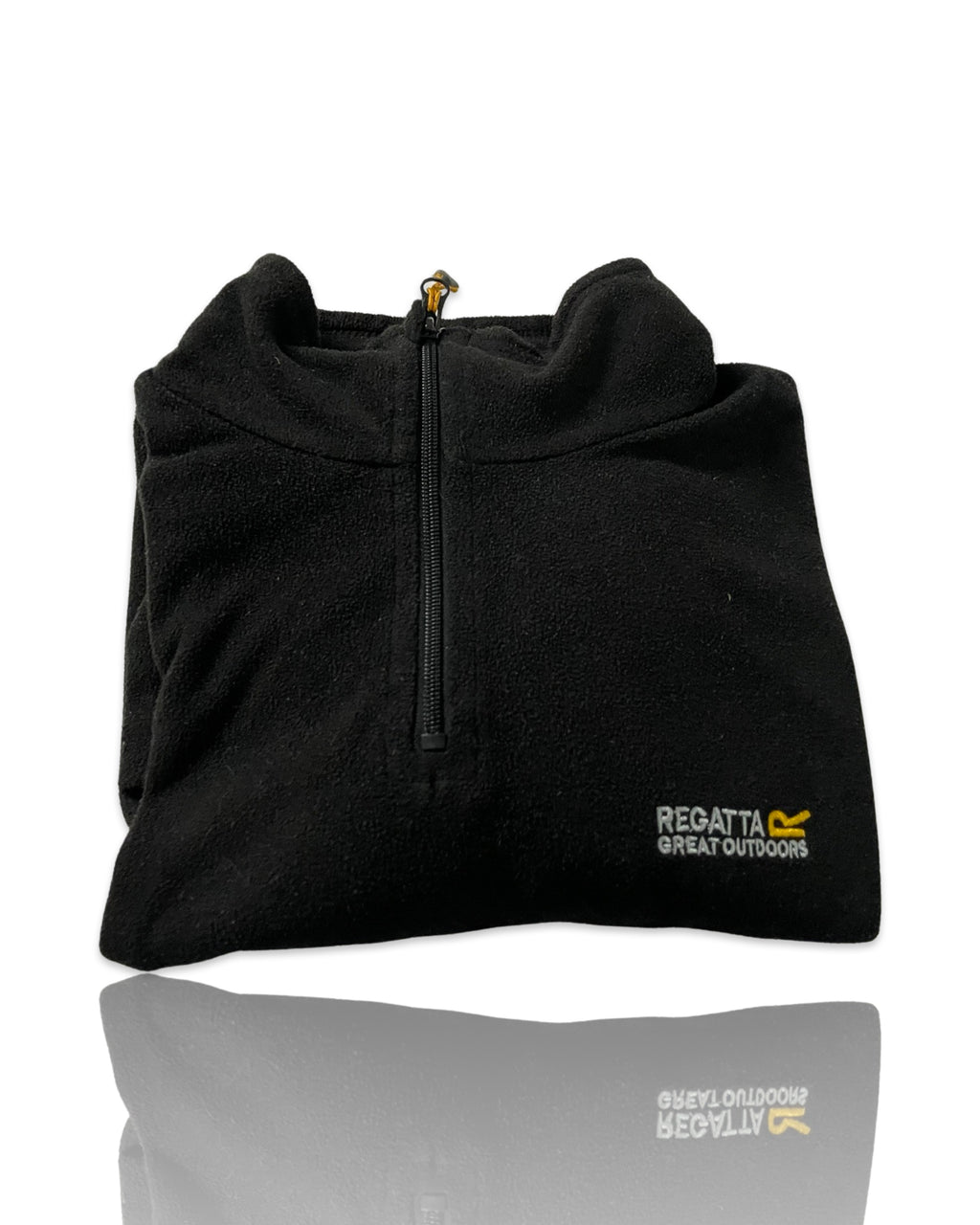 Cliche Vintage| Vintage Black Regatta Montes Mens Golf Half Zip Fleece Jacket Pullover Jumper Top