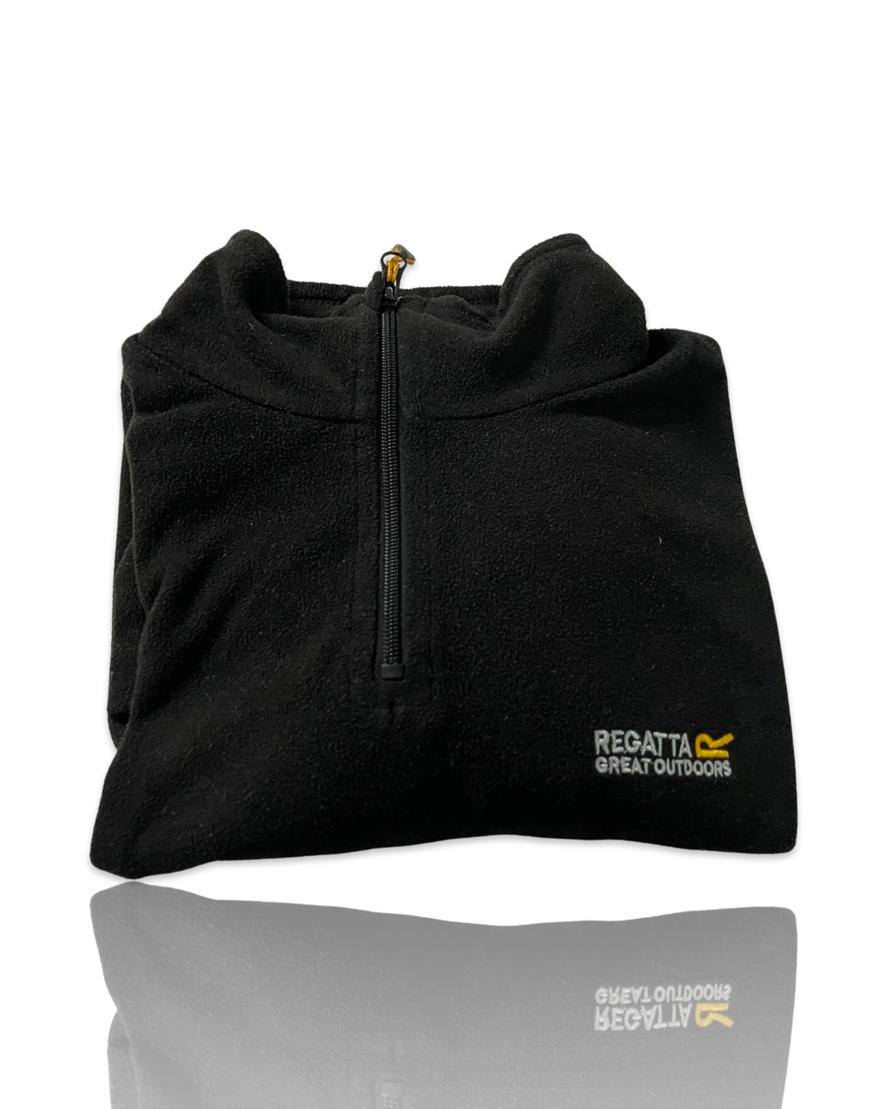 Cliche Vintage| Vintage Black Regatta Montes Mens Golf Half Zip Fleece Jacket Pullover Jumper Top