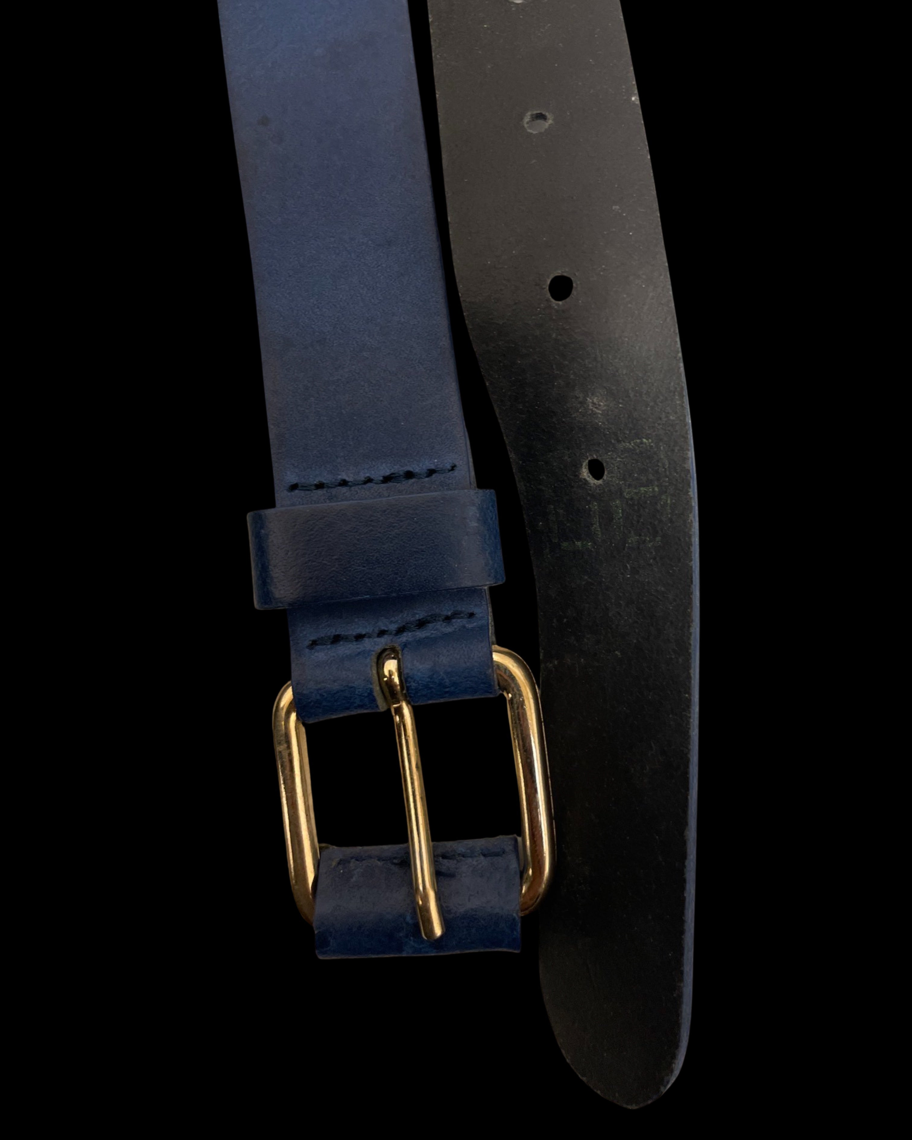 Vintage made in belgium blue leather mens belt size m