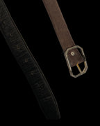 Vintage brown leather mens belt