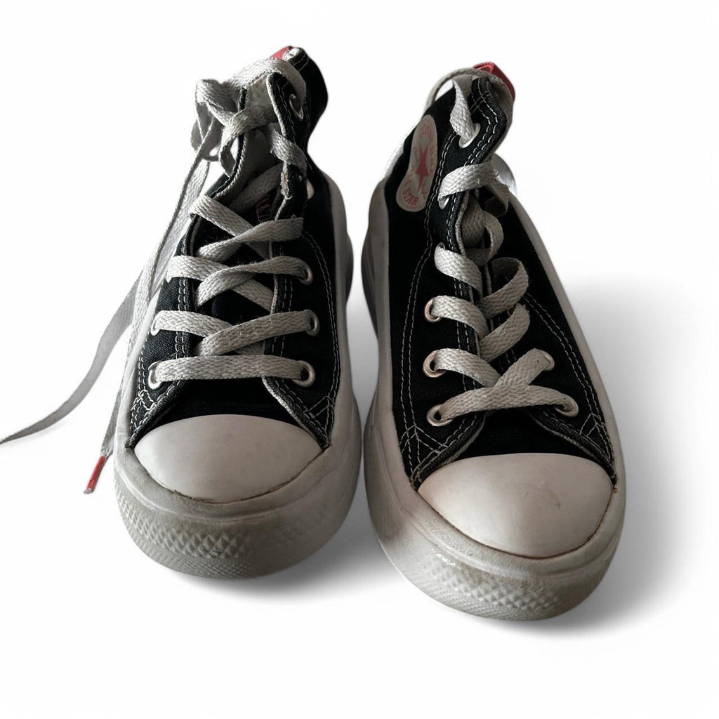 Black and white Converse trainers #Converse Converse Chuck Taylor All Star Platform Black Canvas Girls Kids Size 12 SKU 6826