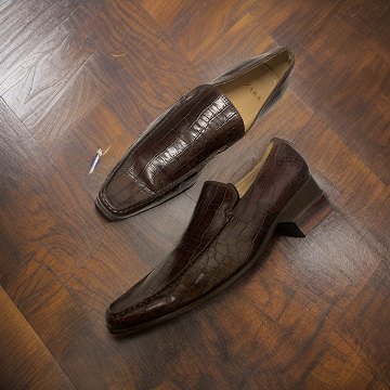 Vintage zara brown crocrodile leather mens shoe size 41