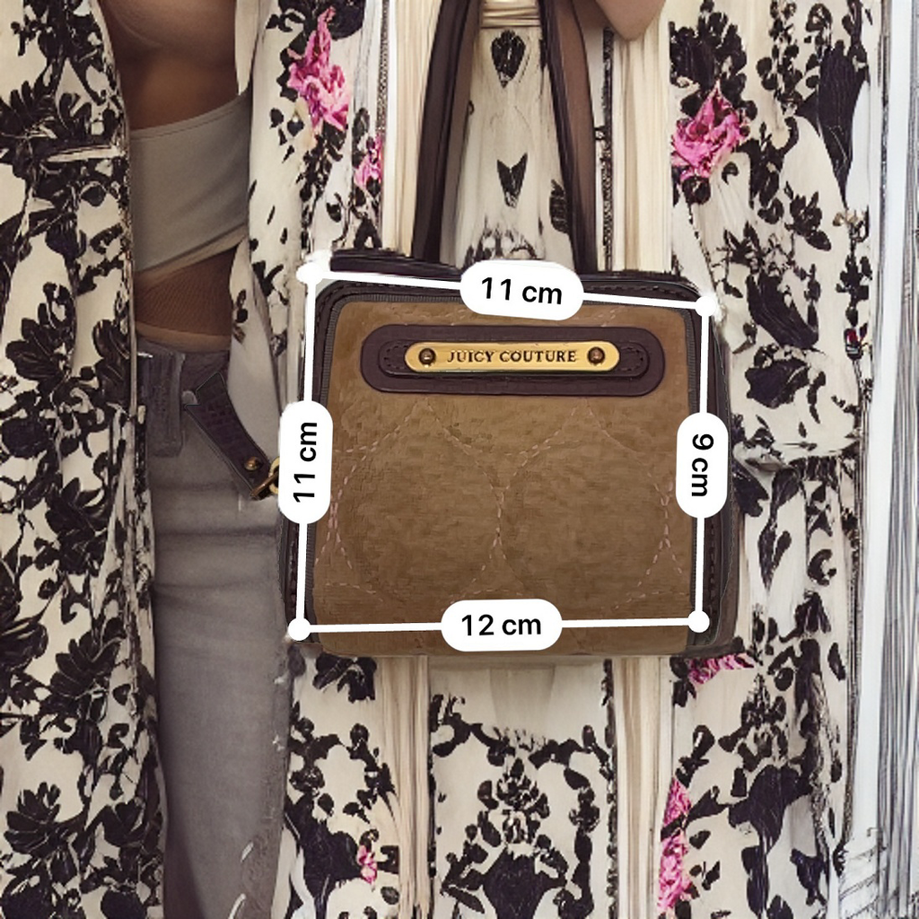 Rubynee Vintage y2k portable Juicy couture foldable brown leather wallet bag