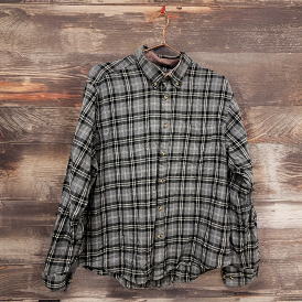 RUBYNEE Vintage y2k womens dunnes regular fit grey checkered long sleeve shirt size XL