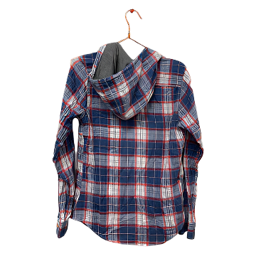 Rubynee Vintage y2k mens Topman blue checkered Hoodie shirt size XXS