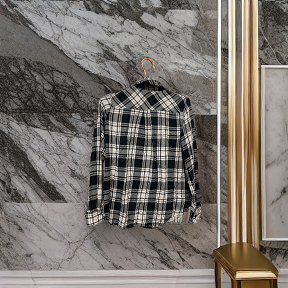 RUBYNEE Vintage y2k FB Sister black & white checkered long sleeve shirt size XS