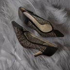 Vintage made in spain Black Lace Pumps size 38
