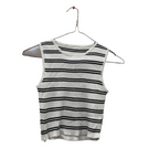 Rubynee Vintage y2k Female Knitted Black Striped sleeveless Tank Top
