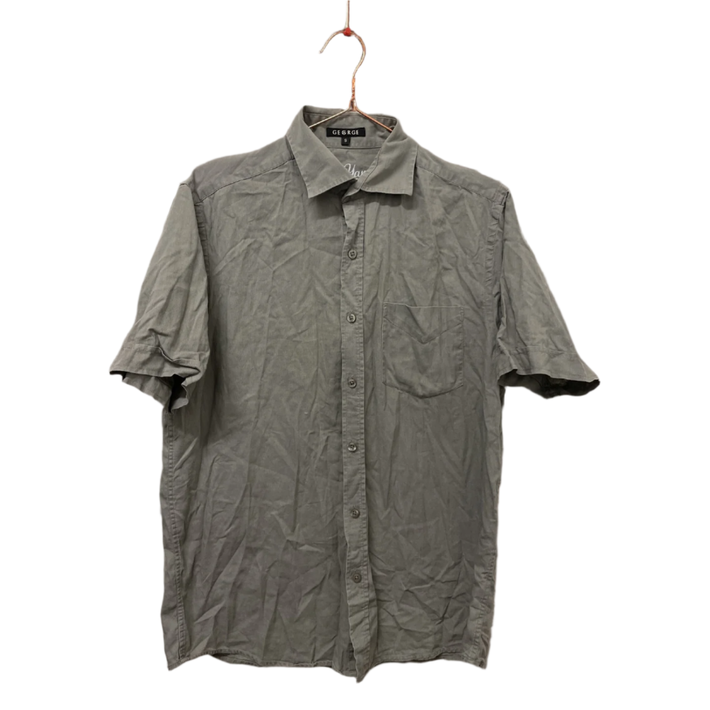 Rubynee  Vintage y2k Mens George Khaki Green short sleeve shirt size S