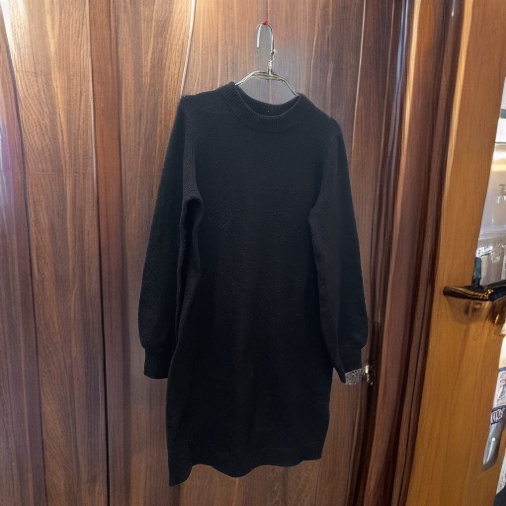 Rubynee Vintage y2k black liz devy long sleeve knitted jumper dress
