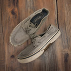 Vintage Men's Sperry Halyard 2-Eye grey boat shoe size uk 7.5