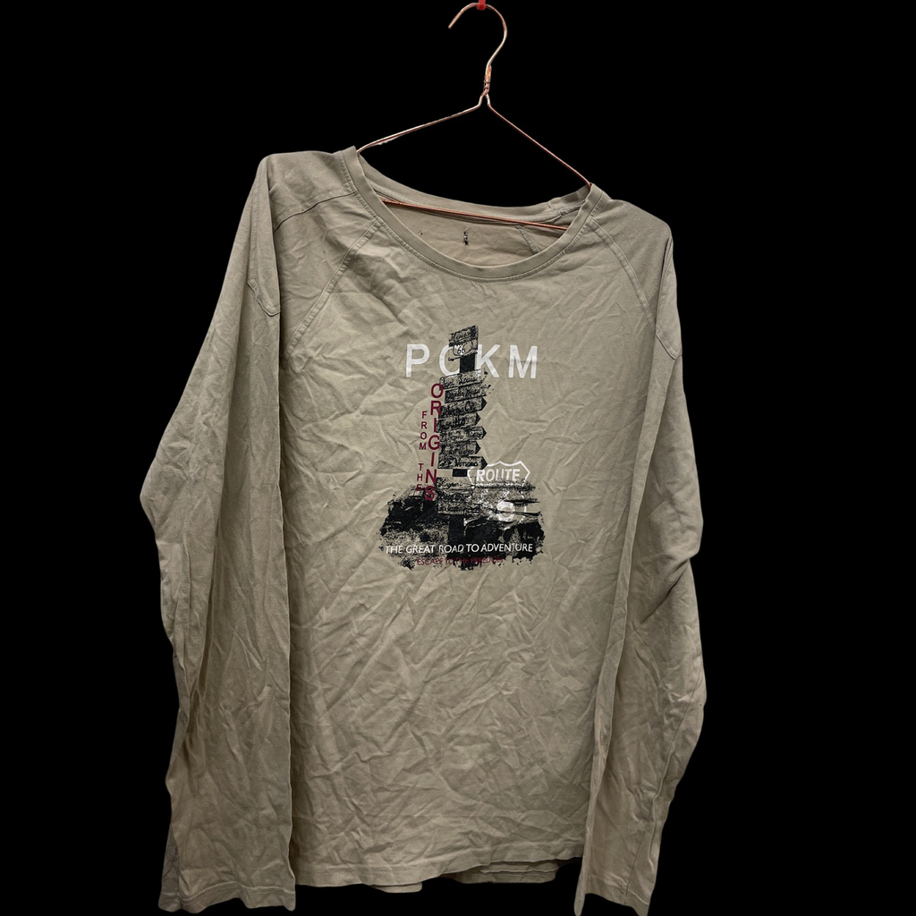 Rubynee Vintage y2k regular fit long sleeve cream graphics tshirt