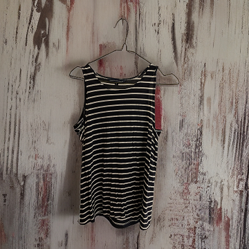 Vintage french connection blue stripe sleeveless tank top for women size M