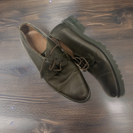 Vintage mens green leather lace up formal shoe size 42