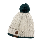 Rubynee Vintage y2k Acrylic Cream Beanie cap lined with Glentua crest