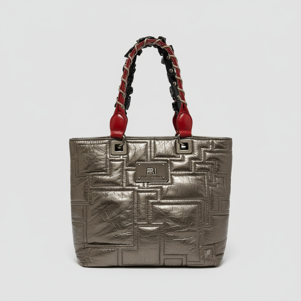  Rubynee Vintage y2k Riverisland silver leather fancy hand bag
