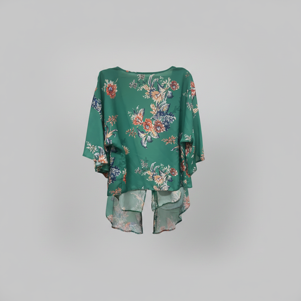 Rubynee  Vintage y2k green womens floral wrap top size 12