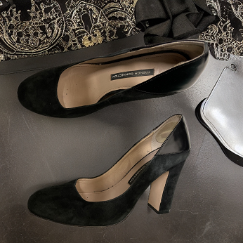 Vintage french connection black block heel pump size 37