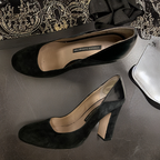 Vintage french connection black block heel pump size 37