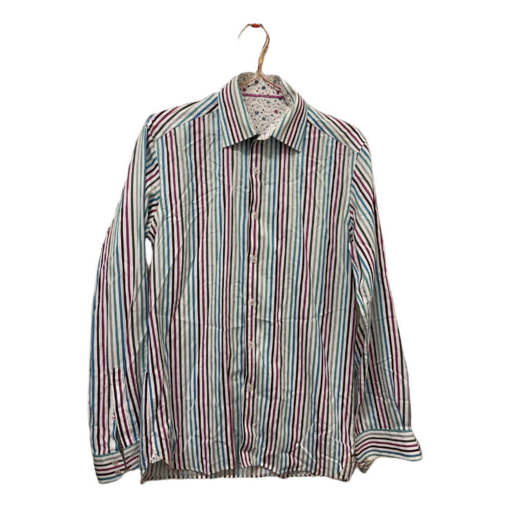 Rubynee  Vintage y2k Mark & Spencers mens multicoloured stripped long sleeve shirt