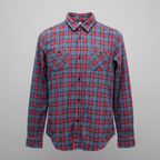 Rubynee  Vintage y2k red and blue mens checkered long sleeve shirt size S