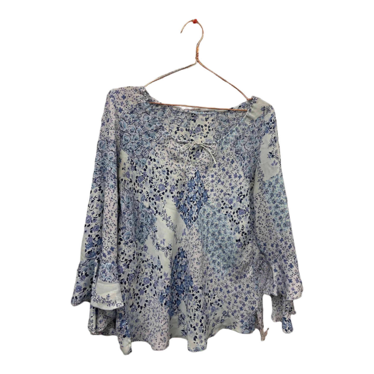 Rubynee  Vintage y2k blue floral printed cotton blouse size 8
