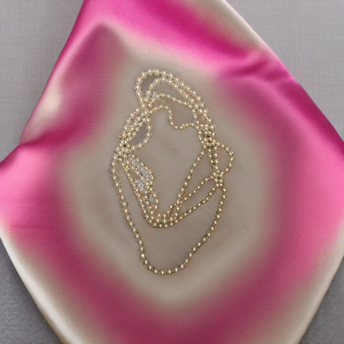 Rubynee Vintage y2k multi layer white pearl gold plated necklace