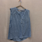 Rubynee  Vintage y2k sleeveless vneck blue women blouse
