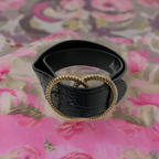 Vintage Miss Seifridge Womens Black Aserpenth Crocodile-embossed Leather Belt