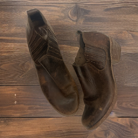 Vintage woman brown ankle leather boot size uk 4.5