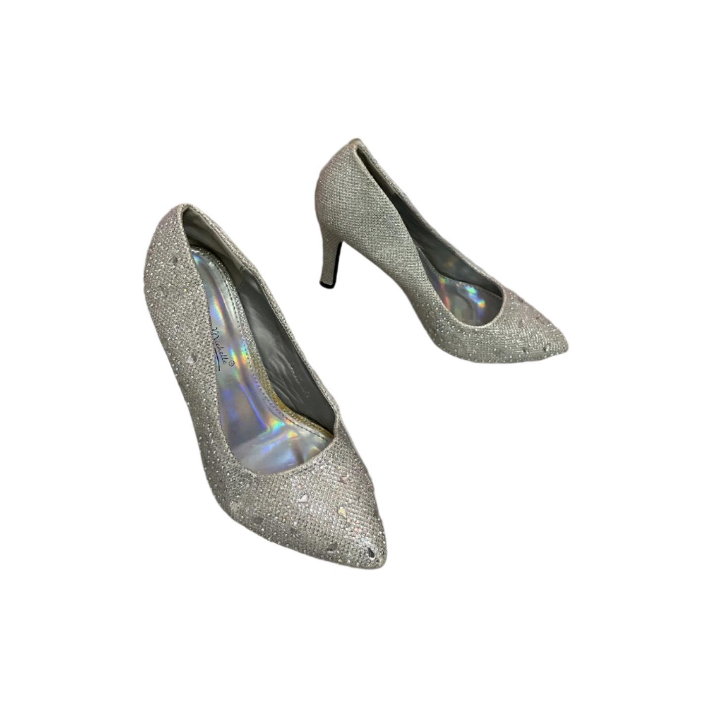 Rubynee Vintage y2k Ladies Anne Michelle Silver sparkling high heel Shoes'
