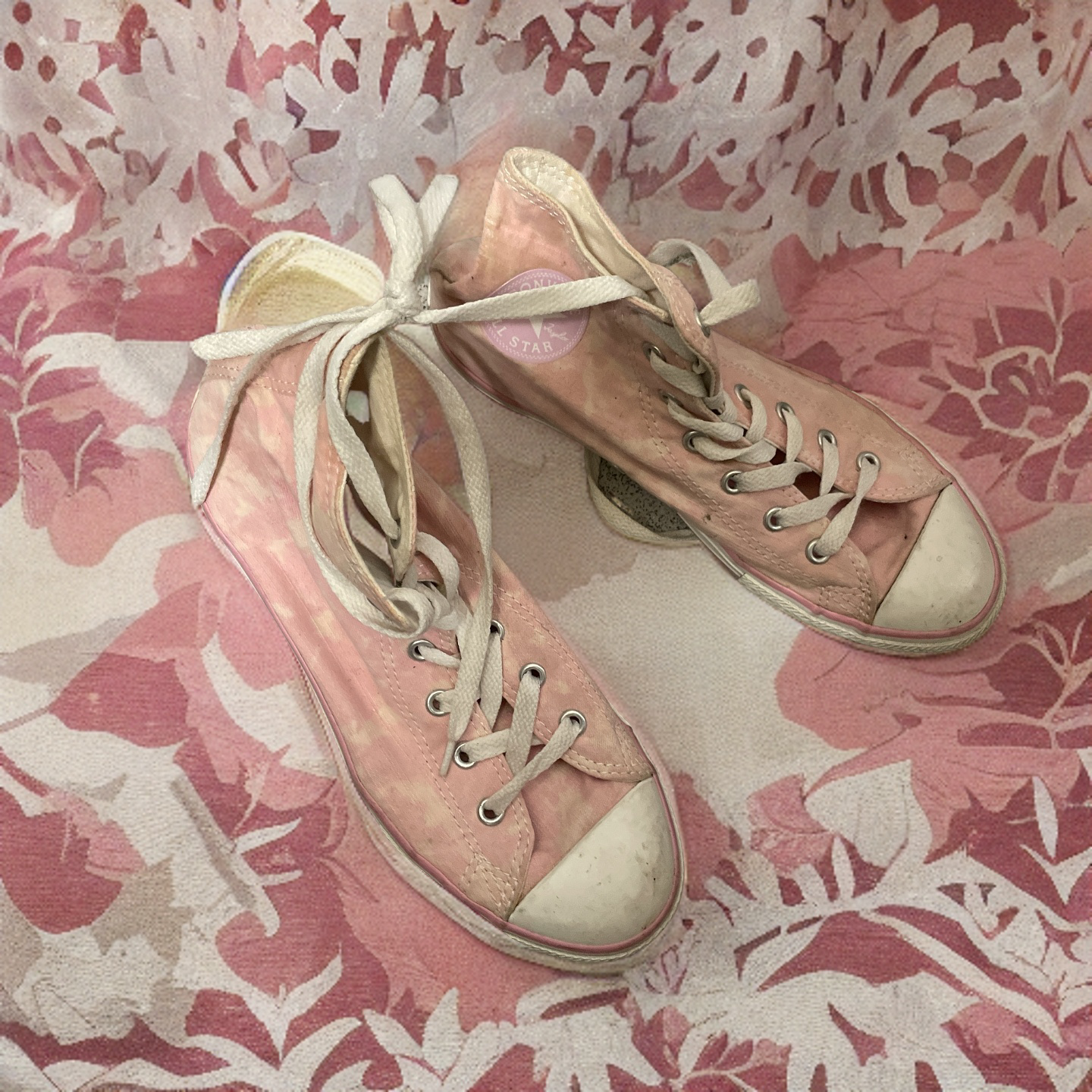 Rubynee Vintage y2k pink converse high trainer sneaker
