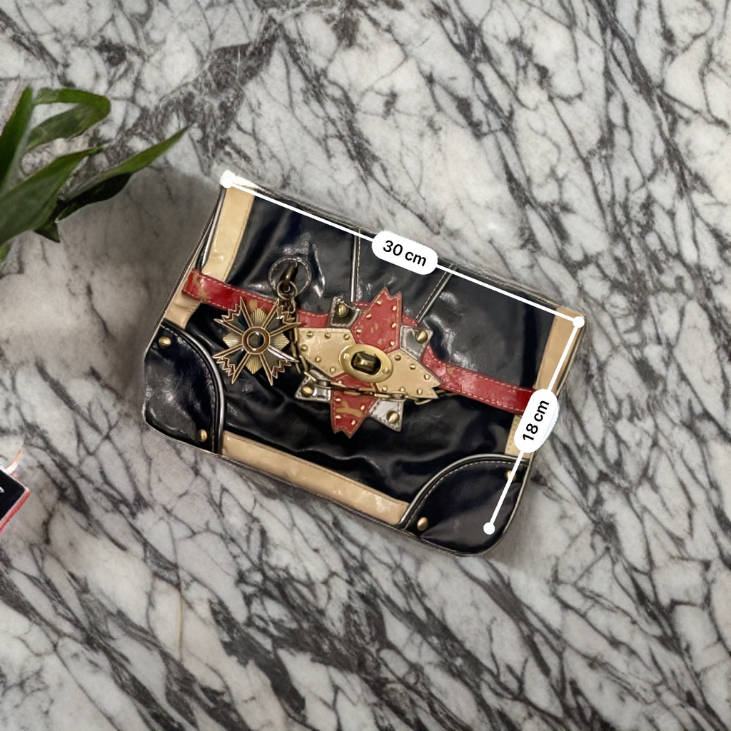  Rubynee Vintage y2k River Island Navy Blue Clutch Bag