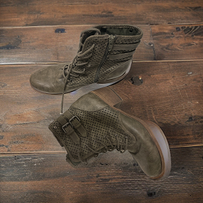 Vintage green winter lace up ankle boot size 41| SKU 1379