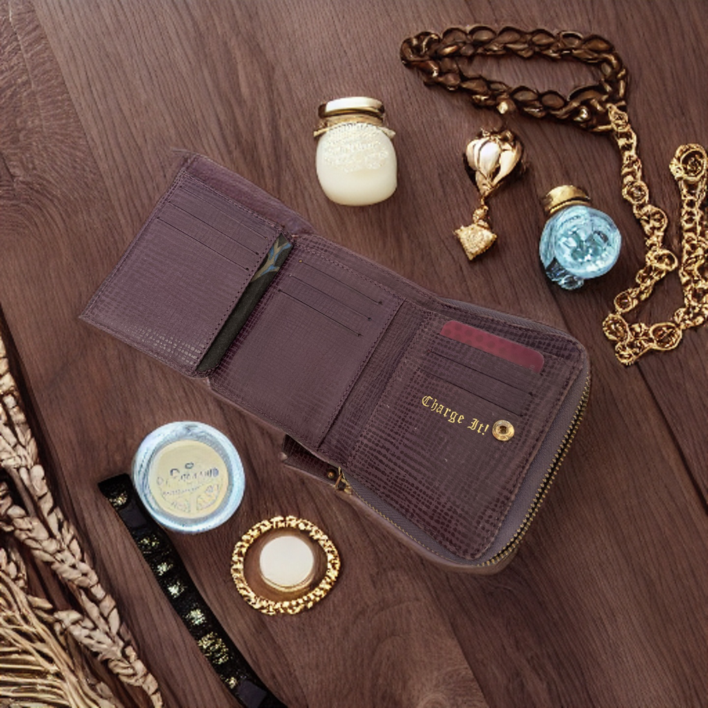 Rubynee Vintage y2k portable Juicy couture foldable brown leather wallet bag