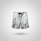 Vintage y2k white marble pattern mens short