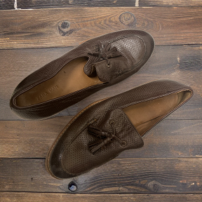 Vintage brown leather loafers shoe size 41
