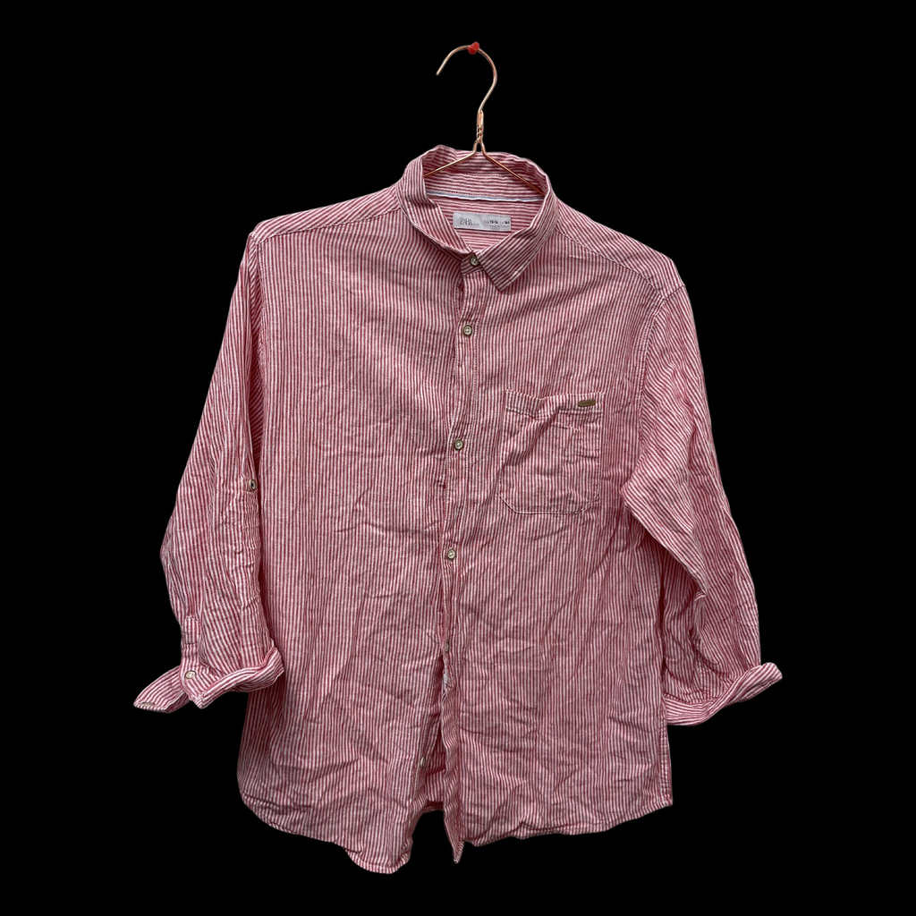 Rubynee  Vintage y2k mens Zara pink stripe shirt size S