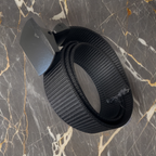 Rubynee Vintage y2k mens elastic black braid belt