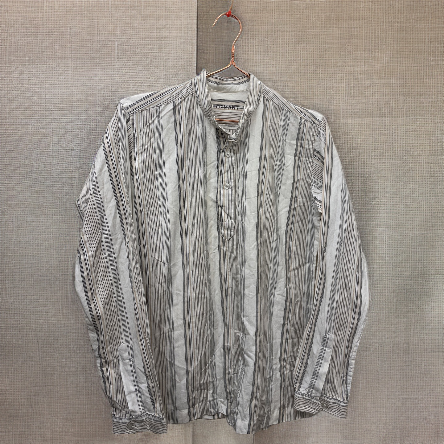 Rubynee  Vintage y2k Topman Linen Shirt Striped Blouse in cream