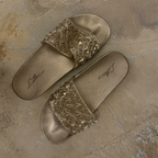 Vintage bronze embellished women slide size uk 7