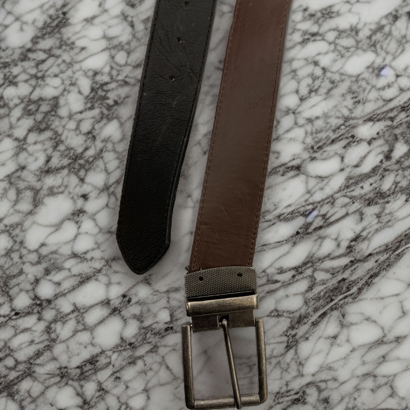 Vintage brown leather mens belt