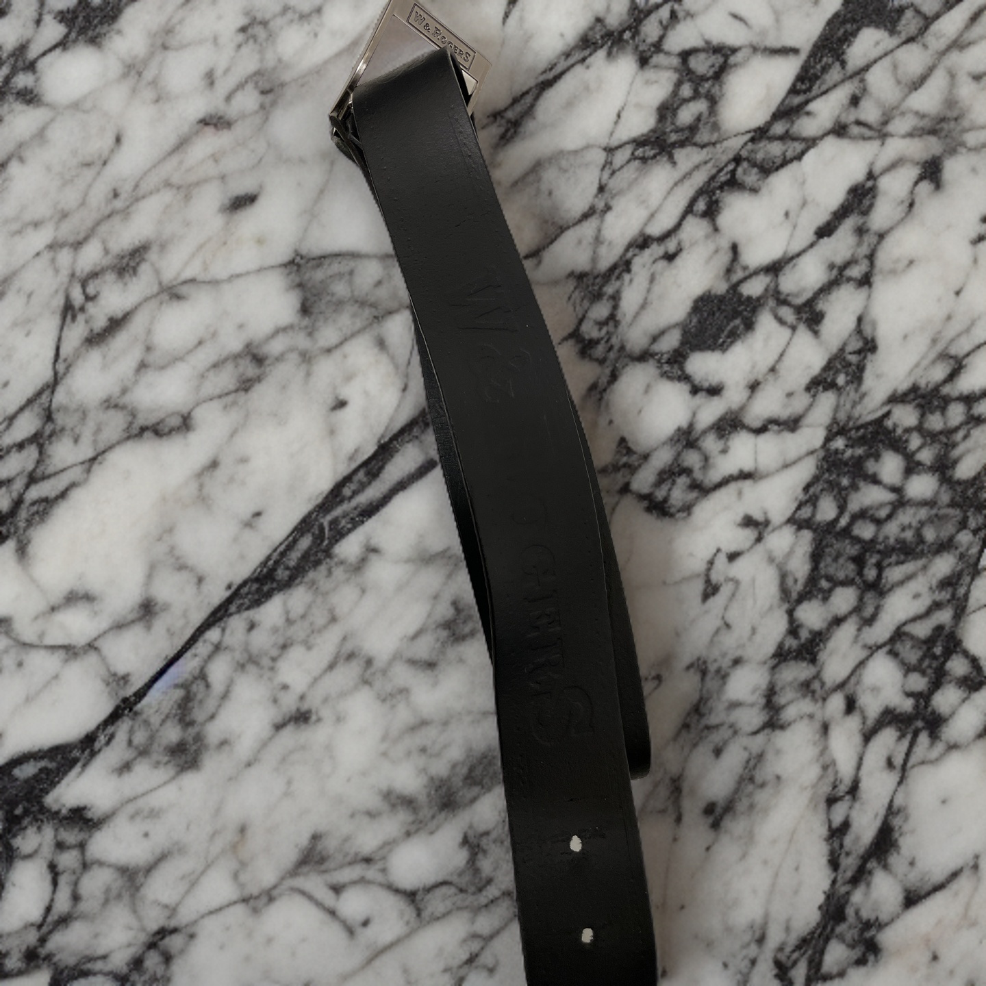 Vintage W & Rogers mens black leather belt size L