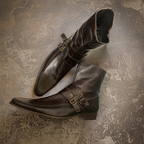 Vintage faux suede brown ankle boot size 41