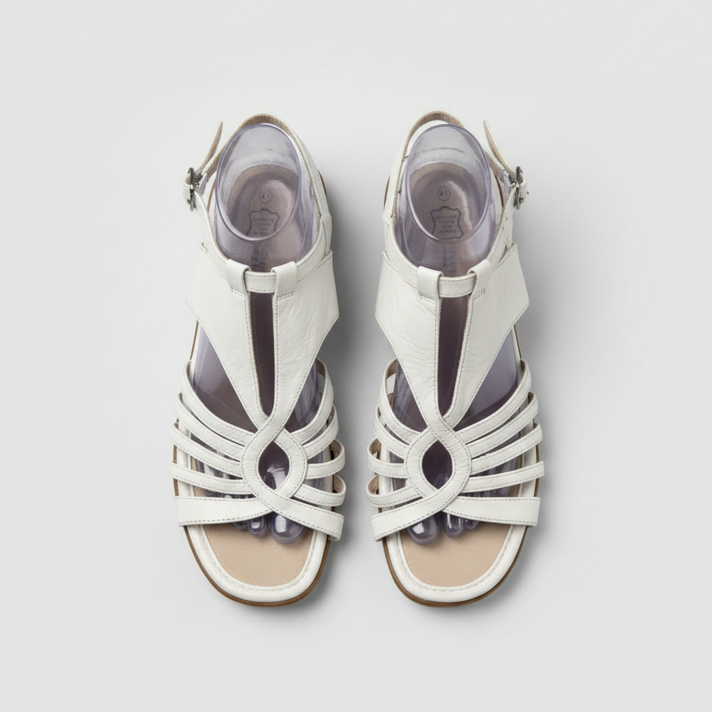 Rubynee  Vintage y2k cream strappy flat women sandals size 41