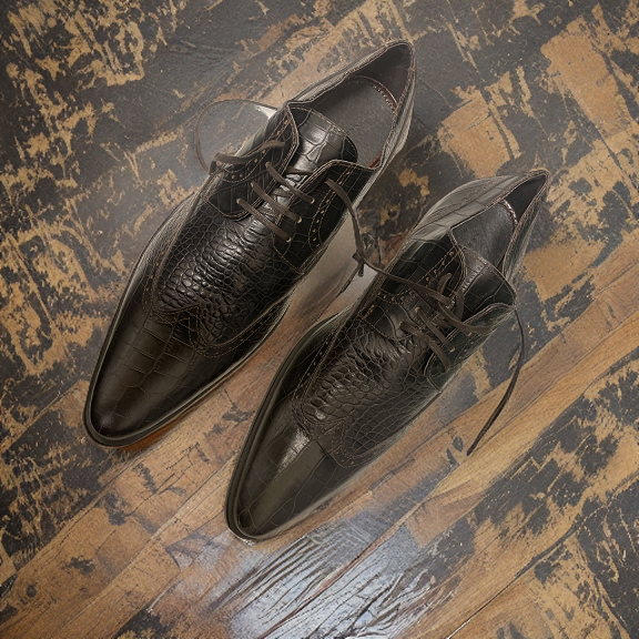 Vintage men oxford brown leather shoe size 41
