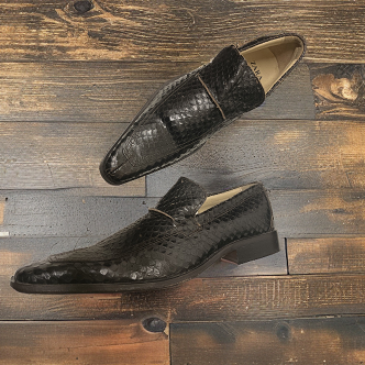 Vintage Zara luxury men black leather shoe size 41